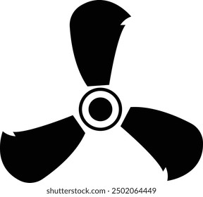 propeller icon vector design element, engine or motor image, flat design fan propellers vector, isolated on transparent background. wind fan rotating prop, fan, rotor mover, aircraft design.