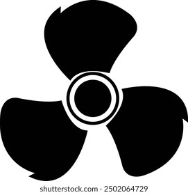 propeller icon vector design element, engine or motor image, flat design fan propellers vector, isolated on transparent background. wind fan rotating prop, fan, rotor mover, aircraft design.