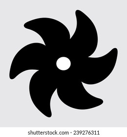 propeller icon - Vector on a grey background