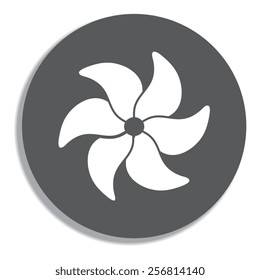 propeller icon - Vector on a grey background