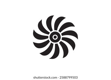 propeller icon vector silhouette isolated in white background