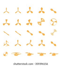 Propeller Icons Set - Isolated On White Background - Vector Illustration, Graphic Design, Editable For Your Design