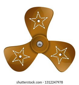 Propeller isolated on white background. Air ventilator blade, equipment blower concept. Turbine or fan.