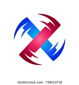 Propeller Letter X Initial Logo