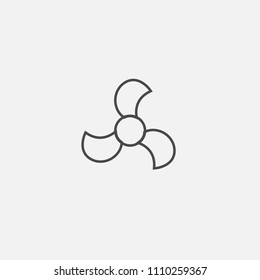 Propeller line vector icon fan and wind eps10