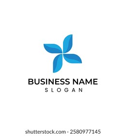 Propeller logo design, abstract concept, logo template, leaf