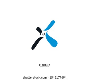 Propeller Logo - Letter X Drone Logo