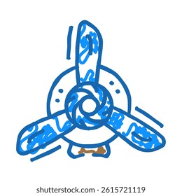 propeller maintenance aircraft doodle icon sketch vector. propeller maintenance aircraft sign. isolated symbol illustration