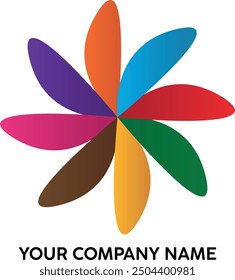 Propeller multi blade vector, propeller fan blade icon design element, flat design fan propeller, wind fan rotating with colorize blades.