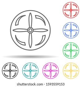 propeller multi color style icon. Simple thin line, outline vector of drones icons for ui and ux, website or mobile application