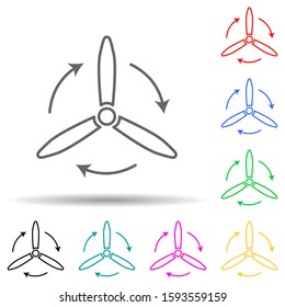 propeller multi color style icon. Simple thin line, outline vector of drones icons for ui and ux, website or mobile application