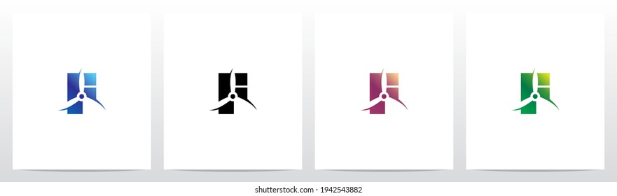 Propeller On Letter Logo Design F