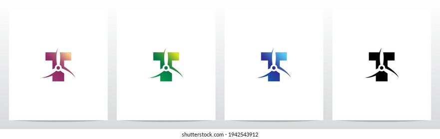 Propeller On Letter Logo Design T