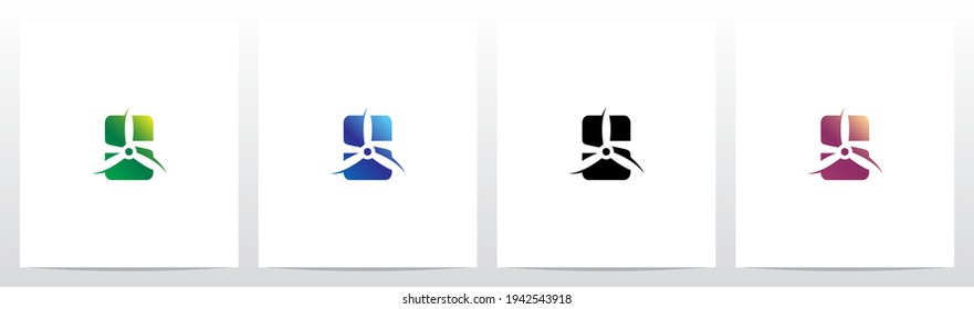 Propeller On Letter Logo Design S