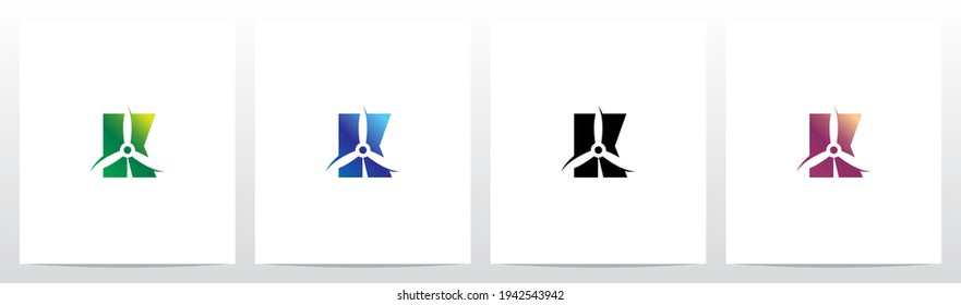 Propeller On Letter Logo Design K