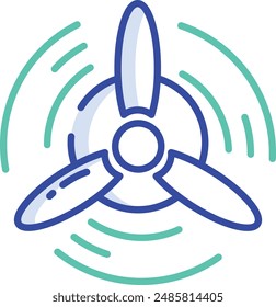 Propeller outline color vector illustration