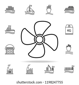 propeller outline icon. Cargo logistic icons universal set for web and mobile