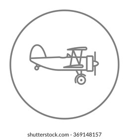 Propeller plane line icon.