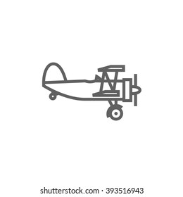 Propeller plane line icon.