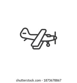 Icono de línea de plano de hélice. signo de estilo lineal para concepto móvil y diseño web. Icono del vector de contorno del avión. Símbolo, ilustración del logotipo. Gráficos vectoriales