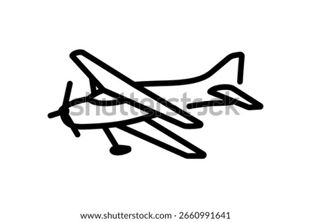 Propeller plane line icon. linear style sign for mobile concept and web design. Airplane outline vector icon. Symbol, logo illustration. Vector graphics