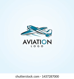 Propeller Plane Vector Logo Icon for Aviation Business