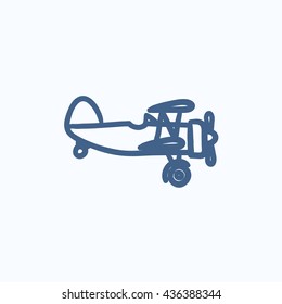 Icono de esbozo del vector del plano de hélice aislado en el fondo. Icono de plano de hélice dibujado a mano. Icono de esbozo de plano de hélice para infografía, sitio web o aplicación.
