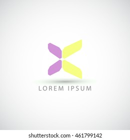 Propeller of ribbon windmill abstract vector and logo design