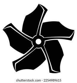 Propeller screw icon, engine or motor image. Type of air fan cooler. Vector illustration isolated on white background