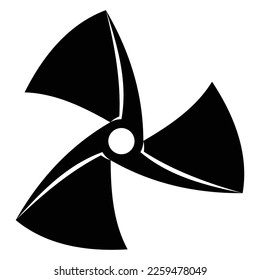 Propeller screw icon, engine or motor image. Type of air fan cooler. Vector illustration isolated on white background