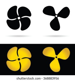 propeller set illustration in two color