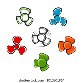 Propeller set on a white background