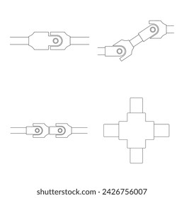 Propeller shafts and universal joints icon vector illustration design