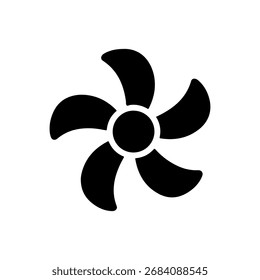 Propeller silhouette icon vector flat illustration on white background.