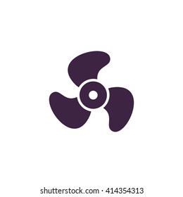 Propeller Simple flat blue vector icon on white background