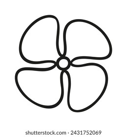 Propeller symbol, simple style flat silhouette icon