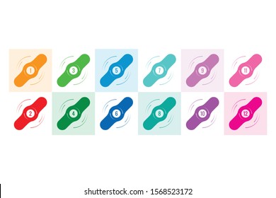 propeller symbol. twelve step colored propellers
