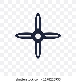 Propeller transparent icon. Propeller symbol design from Nautical collection. Simple element vector illustration on transparent background.
