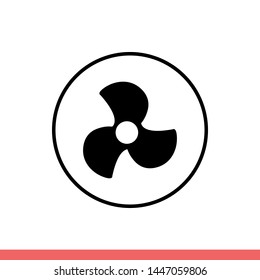 Propeller vector icon, fan symbol. Simple, flat design for web or mobile app