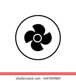 Propeller vector icon, fan symbol. Simple, flat design for web or mobile app