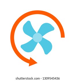 Propeller vector illustration, Isolated filat design icon