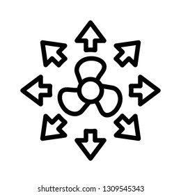 Propeller vector illustration, Isolated line design icon