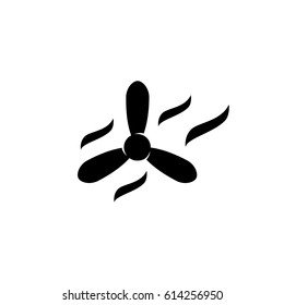 Propeller vector logo illustration isolated sign symbol. Fan icon pictogram for web graphics