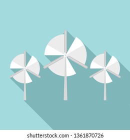 Propeller wind turbine icon. Flat illustration of propeller wind turbine vector icon for web design