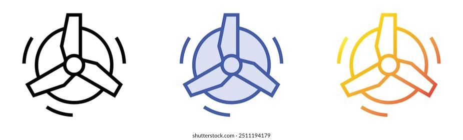 propellers icon. Linear, Blue Fill and Gradient Style Design Isolated On White Background