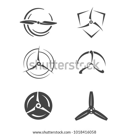 propellers icons set aviation