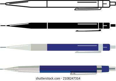 Propelling pencil or mechanical pencil vector on white background. Marking Tool