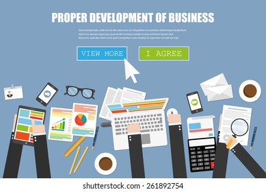 Proper business development, concept of teamwork