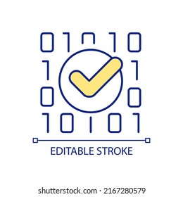 Proper data management RGB color icon. Computer science. Operational efficiency. Machine learning process. Isolated vector illustration. Simple filled line drawing. Editable stroke. Arial font used