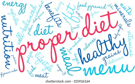 Proper Diet Word Cloud On White Stock Vector (Royalty Free) 325926164 ...